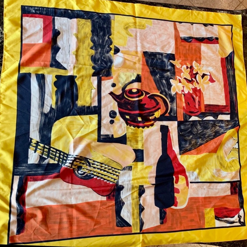 Beautiful large abstract vintage scarf